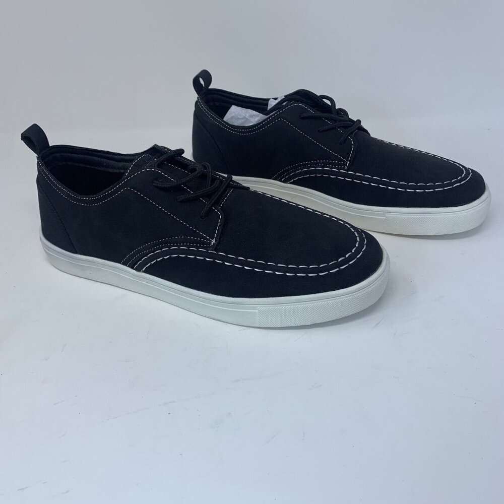 Reserved Footwear New York Kono Boat Shoes Men's 9‎ Black White Lace-up S0702